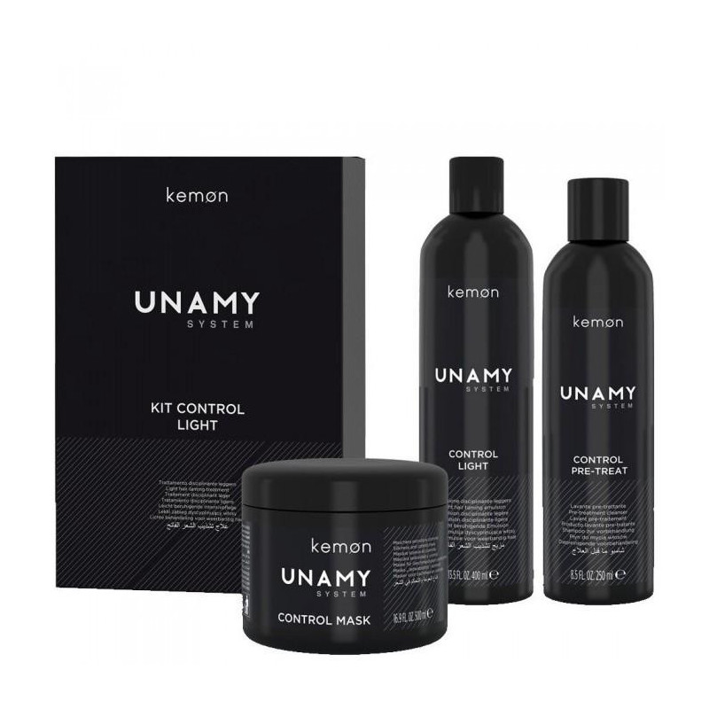 Полуперманентное выпрямление окрашенных и осветленных волос Kit Unamy Control Light Kemon, 1150 мл
